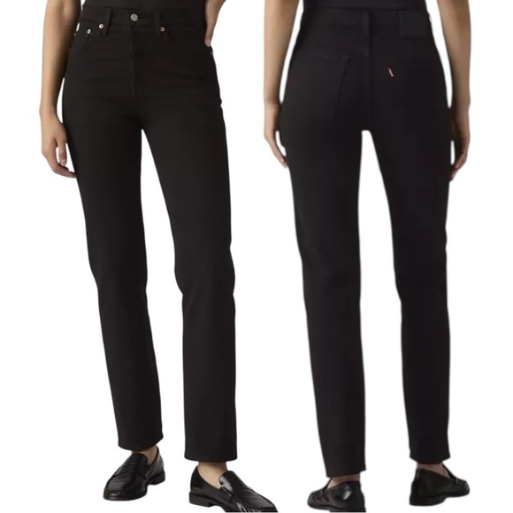 Levi's Denim - Levi’s Wedgie Straight Ankle Jeans Black Sprout W24 High Rise
